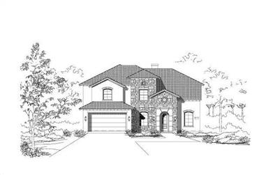 4-Bedroom, 3389 Sq Ft Spanish House Plan - 156-2026 - Front Exterior