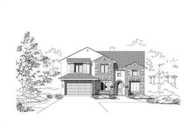 4-Bedroom, 3389 Sq Ft Spanish House Plan - 156-2027 - Front Exterior