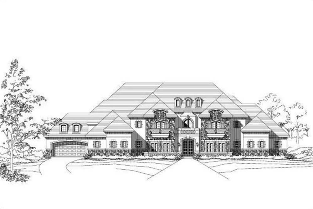 Front elevation of French home (ThePlanCollection: House Plan #156-2043)
