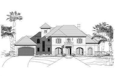 4-Bedroom, 4146 Sq Ft French House Plan - 156-2067 - Front Exterior