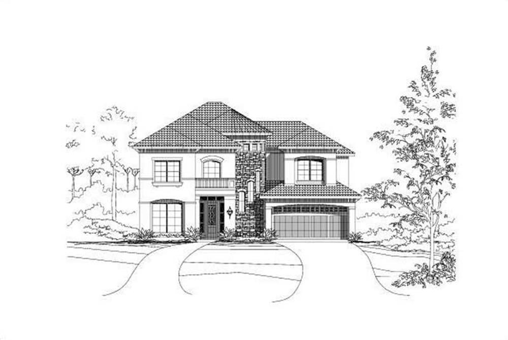 Front elevation of Spanish home (ThePlanCollection: House Plan #156-2093)