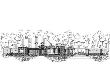4-Bedroom, 3882 Sq Ft Spanish House Plan - 156-2115 - Front Exterior
