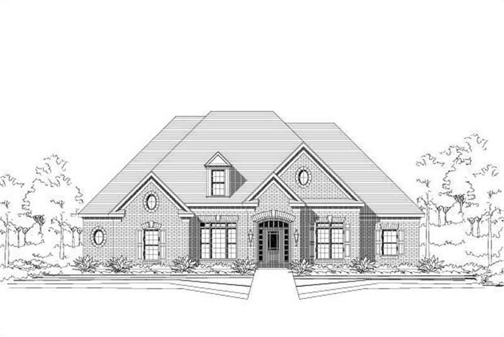 Front elevation of Luxury home (ThePlanCollection: House Plan #156-2137)