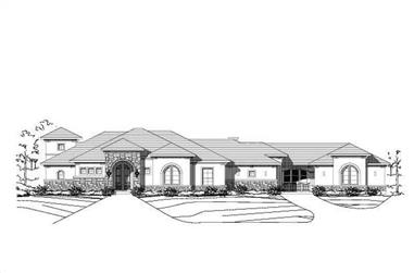 3-Bedroom, 3541 Sq Ft Spanish House Plan - 156-2170 - Front Exterior