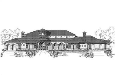 4-Bedroom, 8285 Sq Ft Spanish House Plan - 156-2187 - Front Exterior