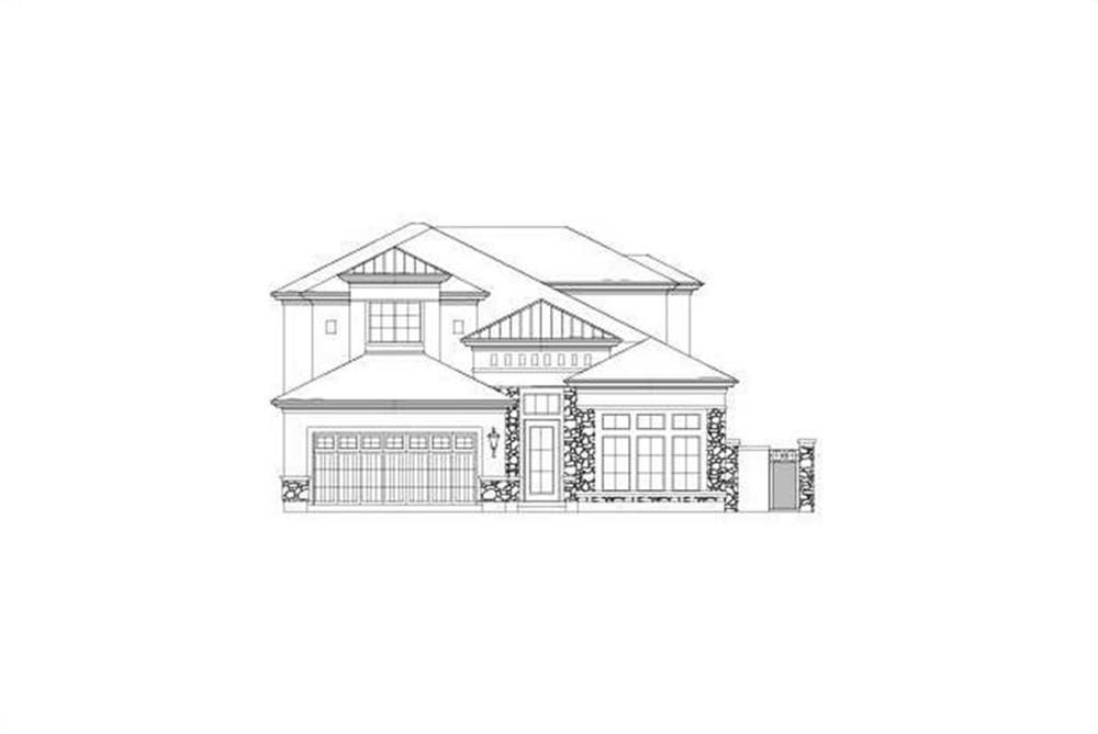 Front elevation of Tuscan home (ThePlanCollection: House Plan #156-2202)