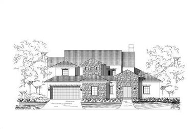 4-Bedroom, 4223 Sq Ft Spanish House Plan - 156-2289 - Front Exterior