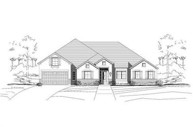 4-Bedroom, 3013 Sq Ft Ranch House Plan - 156-2308 - Front Exterior