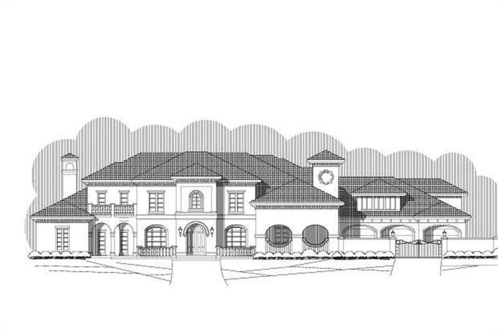 Front elevation of Luxury home (ThePlanCollection: House Plan #156-2324)