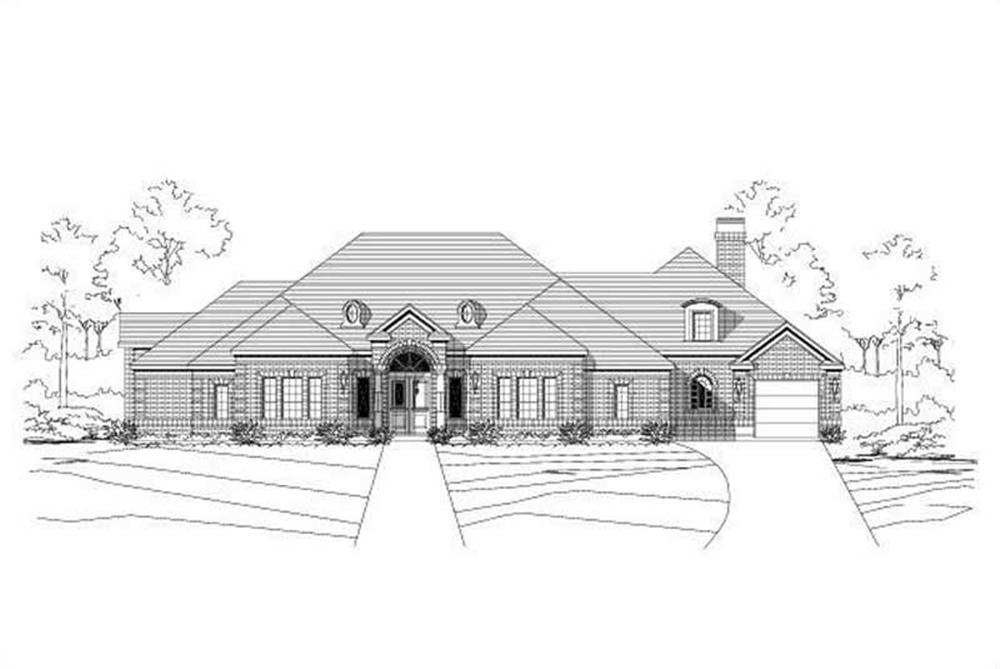 Front elevation of European home (ThePlanCollection: House Plan #156-2325)