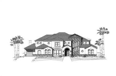 6-Bedroom, 7297 Sq Ft Spanish House Plan - 156-2395 - Front Exterior