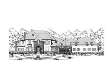 6-Bedroom, 8371 Sq Ft French House Plan - 156-2396 - Front Exterior