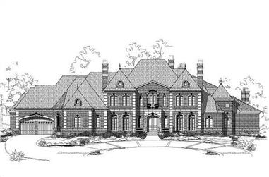 5-Bedroom, 9592 Sq Ft French House Plan - 156-2404 - Front Exterior
