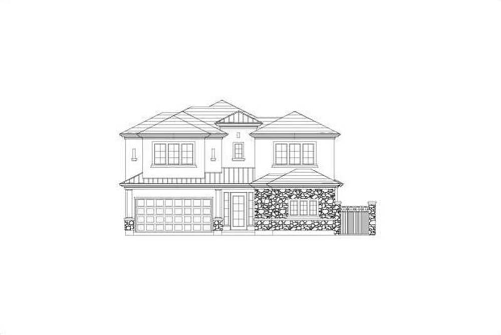 Front elevation of Tuscan home (ThePlanCollection: House Plan #156-2411)