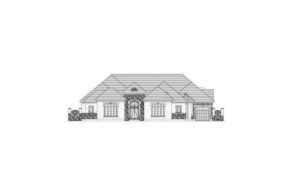 Front elevation of Tuscan home (ThePlanCollection: House Plan #156-2418)