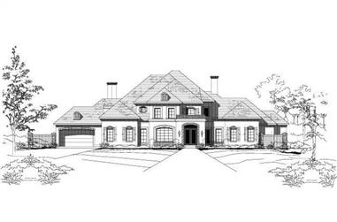 4-Bedroom, 6009 Sq Ft Country House Plan - 156-2437 - Front Exterior