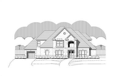 5-Bedroom, 4600 Sq Ft French House Plan - 156-2439 - Front Exterior