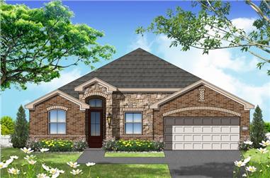4-Bedroom, 1683 Sq Ft Texas Style House Plan - 156-2465 - Front Exterior