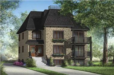 3-Bedroom, 3369 Sq Ft Multi-Level House Plan - 157-1011 - Front Exterior