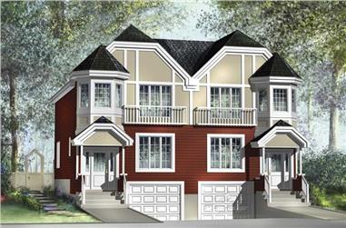 3-Bedroom, 1772 Sq Ft Multi-Level House Plan - 157-1013 - Front Exterior