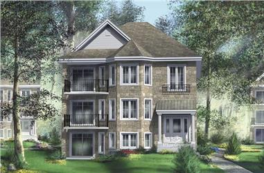 3-Bedroom, 1478 Sq Ft Multi-Level House Plan - 157-1022 - Front Exterior