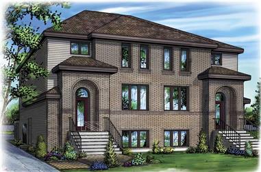 3-Bedroom, 2231 Sq Ft Multi-Unit House Plan - 157-1026 - Front Exterior