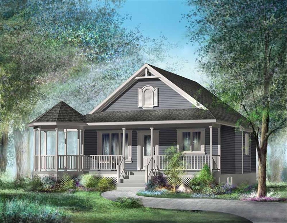 Front elevation of Country home (ThePlanCollection: House Plan #157-1048)