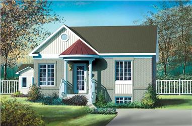 2-Bedroom, 896 Sq Ft Bungalow House Plan - 157-1092 - Front Exterior