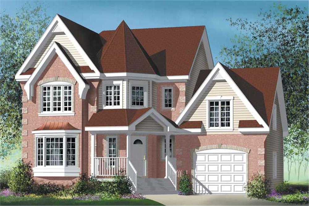 Front elevation of Traditional home (ThePlanCollection: House Plan #157-1164)