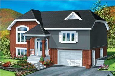 3-Bedroom, 1093 Sq Ft European Home Plan - 157-1185 - Main Exterior