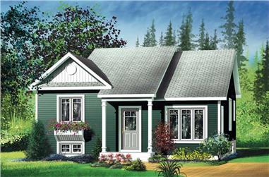 2-Bedroom, 1020 Sq Ft Bungalow Home Plan - 157-1238 - Main Exterior