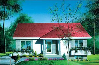 3-Bedroom, 1108 Sq Ft Bungalow House Plan - 157-1243 - Front Exterior