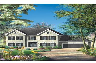 4-Bedroom, 4273 Sq Ft Luxury House Plan - 157-1315 - Front Exterior