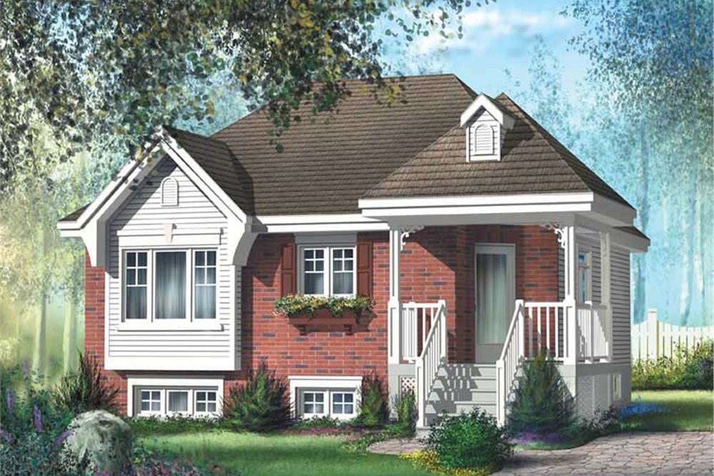 Color rendering of Bungalow home plan (ThePlanCollection: House Plan #157-1342)