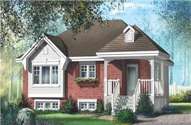 2-Bedroom, 889 Sq Ft Bungalow House Plan - 157-1342 - Front Exterior