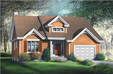 2-Bedroom, 1367 Sq Ft Bungalow House Plan - 157-1382 - Front Exterior