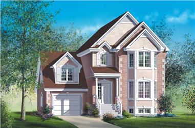 3-Bedroom, 2135 Sq Ft Multi-Level House Plan - 157-1400 - Front Exterior