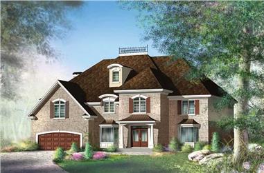 5-Bedroom, 4520 Sq Ft Colonial Home Plan - 157-1408 - Main Exterior