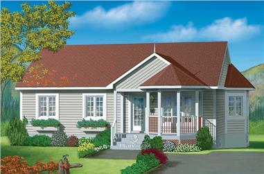 3-Bedroom, 1078 Sq Ft Country House Plan - 157-1452 - Front Exterior