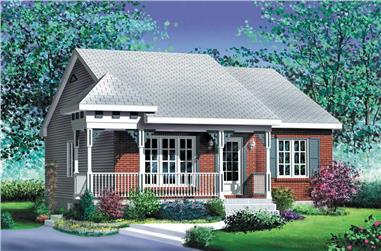 2-Bedroom, 874 Sq Ft Country House Plan - 157-1494 - Front Exterior
