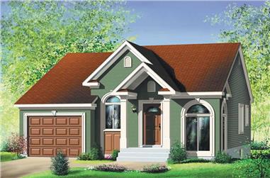 2-Bedroom, 1029 Sq Ft Bungalow House Plan - 157-1500 - Front Exterior
