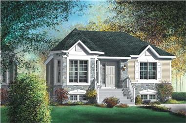 3-Bedroom, 1153 Sq Ft Bungalow House Plan - 157-1567 - Front Exterior