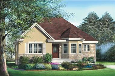 2-Bedroom, 1162 Sq Ft Ranch House Plan - 157-1569 - Front Exterior