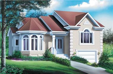 3-Bedroom, 1422 Sq Ft French House Plan - 157-1571 - Front Exterior