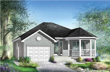 2-Bedroom, 988 Sq Ft Small House Plans - 157-1573 - Main Exterior