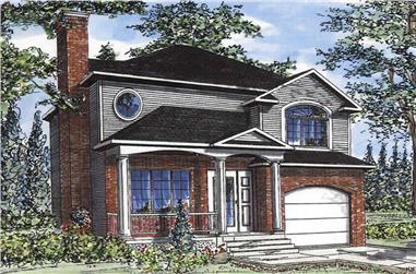 3-Bedroom, 1371 Sq Ft European Home Plan - 158-1001 - Main Exterior