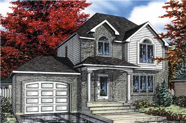 3-Bedroom, 1335 Sq Ft European House Plan - 158-1004 - Front Exterior