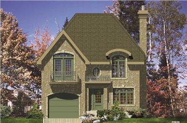 3-Bedroom, 1417 Sq Ft European House Plan - 158-1013 - Front Exterior