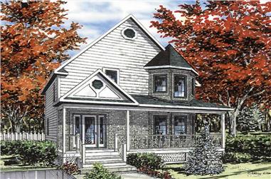 3-Bedroom, 1394 Sq Ft Country Home Plan - 158-1018 - Main Exterior