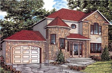 3-Bedroom, 1360 Sq Ft European House Plan - 158-1023 - Front Exterior